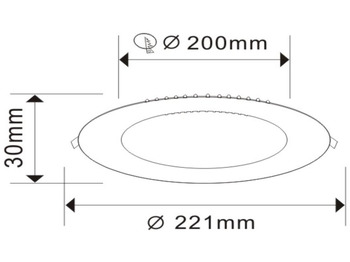 Construction equipment Unused 40 xLED Panel Recessed 18W - LED SMD - Round - 6500K (daylight).- 1440 Lumens - AC220-240V - IP20 - Life: 30,000 hours - Driver included - Dimensions: 220mm x 20mm - Mounting diameter: 200mm -: picture 3