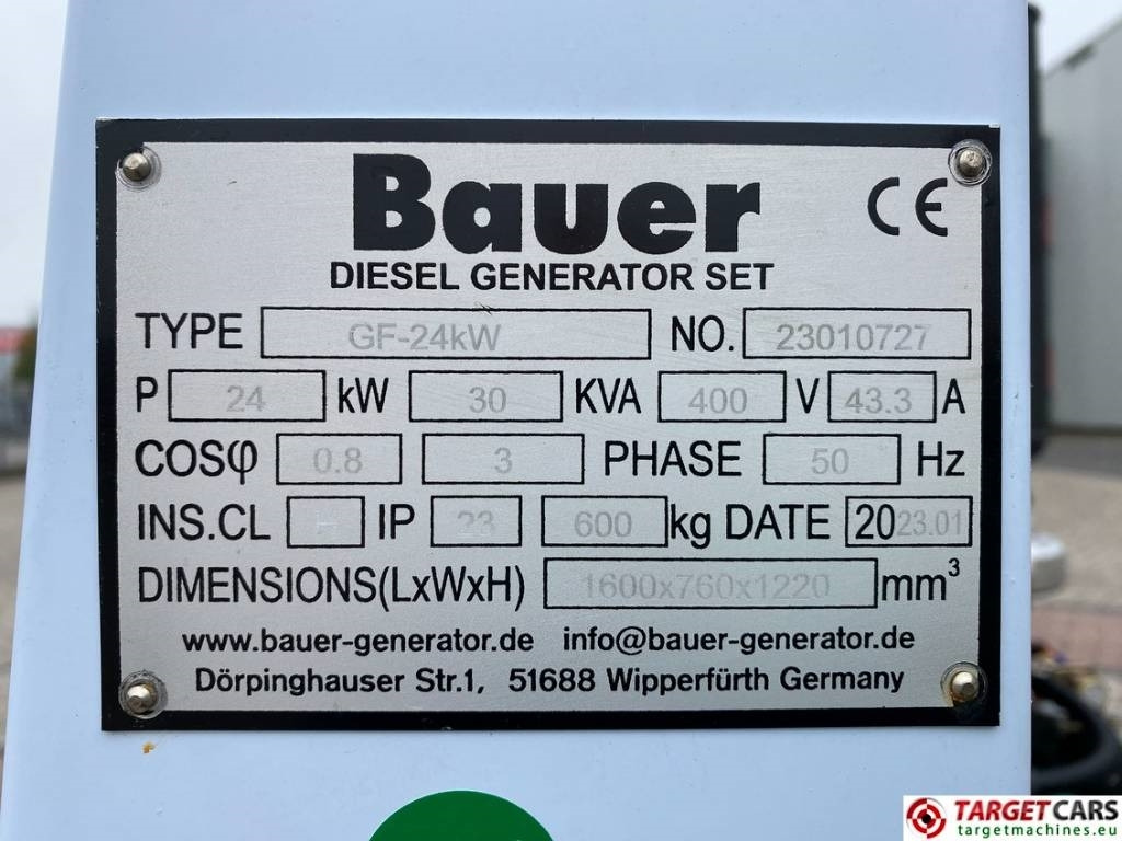 New Generator set Bauer GF-24KW Diesel 30KVA Generator 400/230V: picture 11