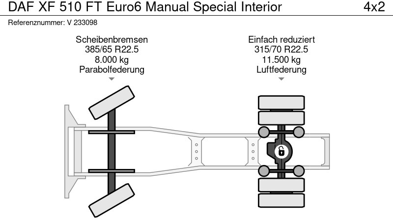 Tractor unit DAF XF 510 FT Euro6 Manual Special Interior: picture 10